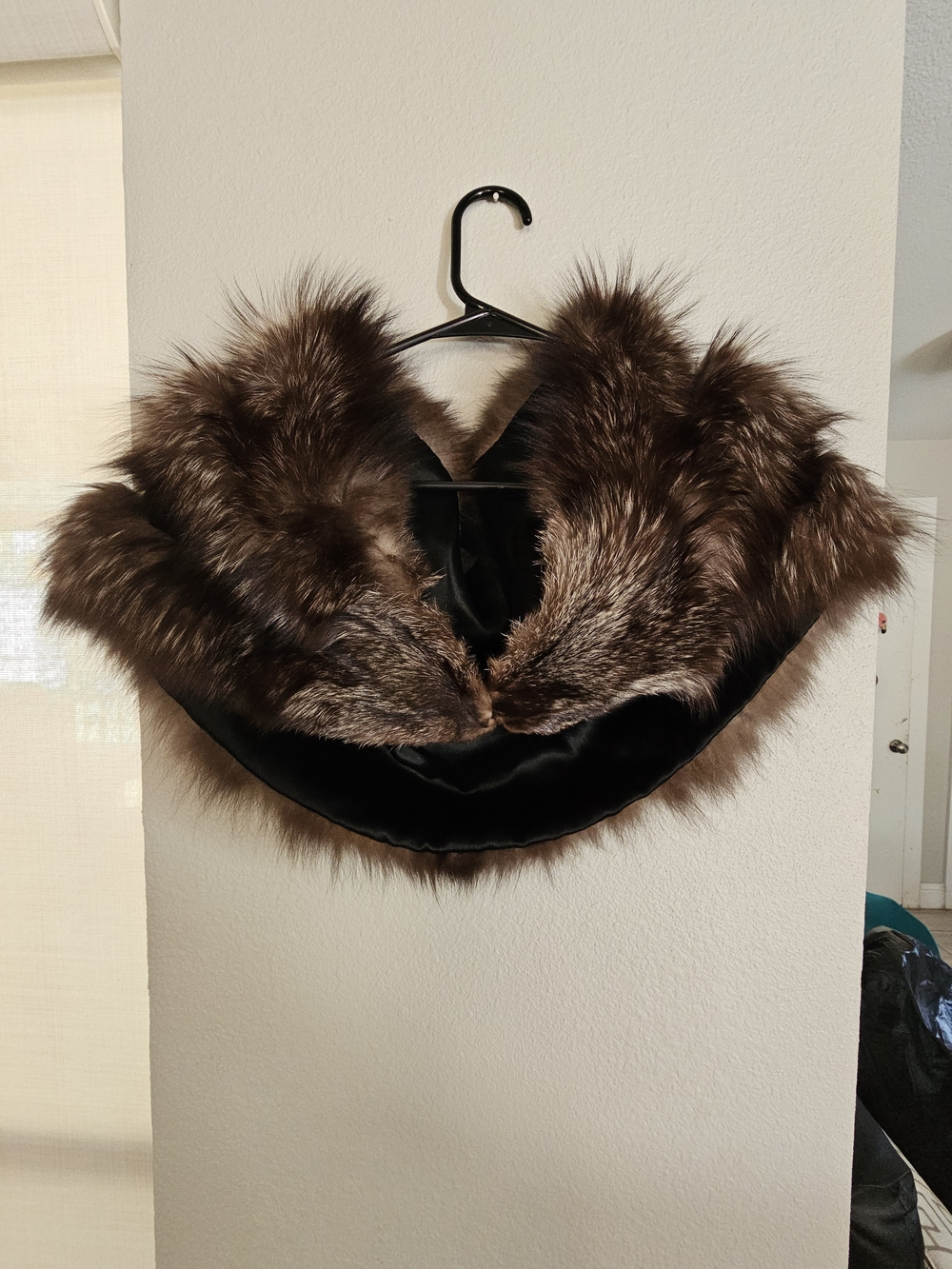 Brown Real Fox Fur Collar Scarf - Women's Accessory